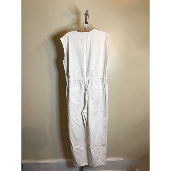 Jordache Women One pice Denim Jumpsuit Sz. Large Cream NWT  Trendy Jumpsuit - Picture 4 of 9